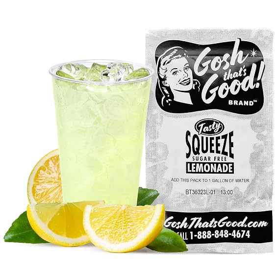 Tasty Squeeze Sugar-Free Lemonade | 12 Drink Mix Packets - Gallon Pitcher | Sugar-Free Lemonade Drink Mix For Gallon Pitchers | Tangy Citrus Flavor, Low-Calorie Powder Packets For Quick Mixing In Water