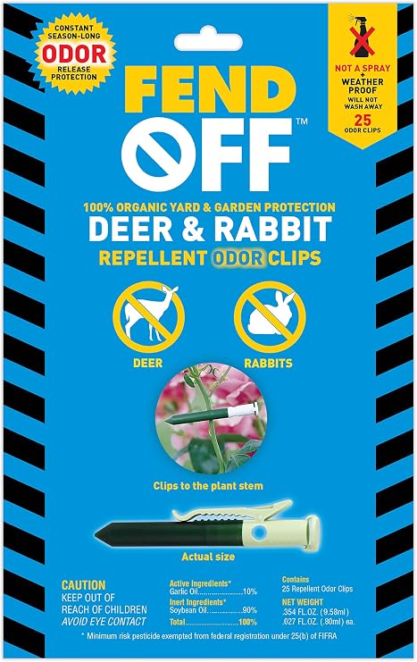 Luster Leaf Fend Off DR-25 Deer and Rabbit Repellent Plant Clips, 25pk Green, White