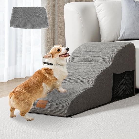 Topmart High Density Extended Foam Dog Ramp&Steps 3 Tiers & Replacement Waterproof Cover