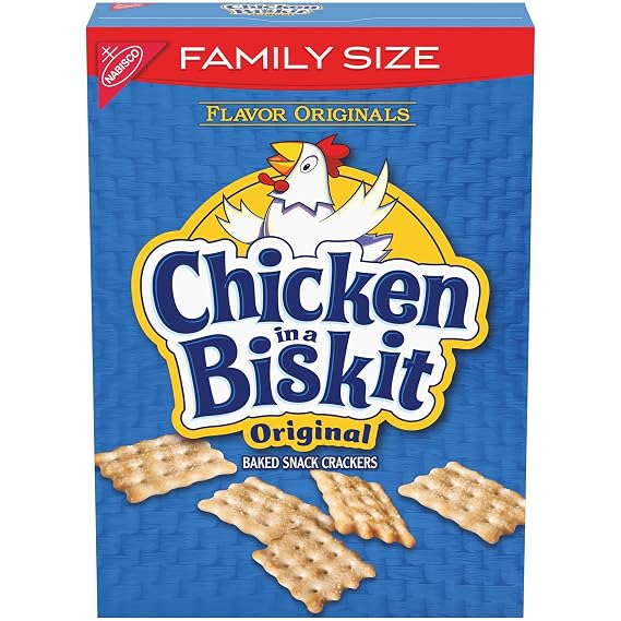 CHICKEN IN A BISKIT Original Baked Snack Crackers, Family Size, 12 oz