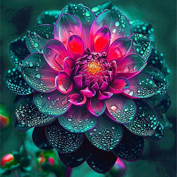 Dahlia Bulbs Mix for Planting Now UK,Hardy Perennial,Strong Plants That Grow Well,Dahlia Tubers Bulk,Flowering Rhizome,Gift Ready,Iridescent,Wedding Flowers,Cut Flowers.-4bulbs-J