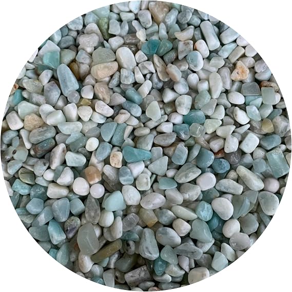 GAF TREASURES 0.5 Pound Natural Semi Tumbled Amazonite Gemstone Chips, Genuine Crushed Mini Crystals, Undrilled Crystal Chips (Amazonite)