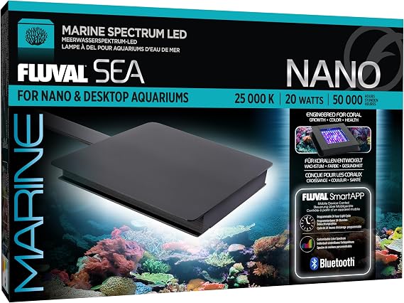 Fluval SEA Marine Nano LED Aquarium Lighting with Bluetooth, 20 Watts,Glass