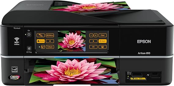Epson Artisan 810 Wireless All-in-One Color Inkjet Printer, Copier, Scanner, Fax (C11CA52201)