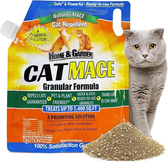 Nature's Mace Cat Mace Cat Repellent 2.5 lb Granules | Outdoor To Keep Cats Away, Keep Cats Out of Yard Permanently, With Consistent Use, For Garden, Plants, No-Dig.