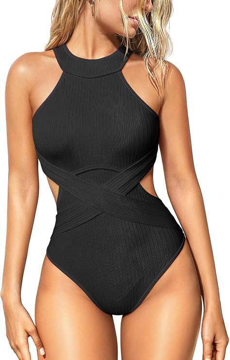 OQQ Women's One Piece Swimsuits Tummy Control Bathing Suit