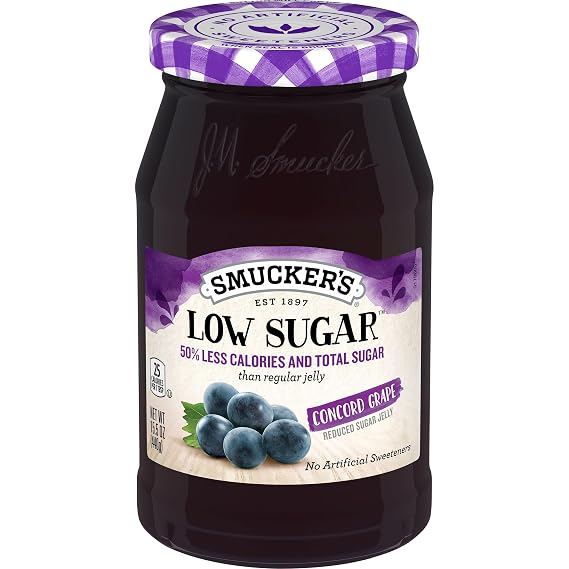 Smucker's Low Sugar Concord Grape Reduced Sugar Jelly, 15.5 Ounces