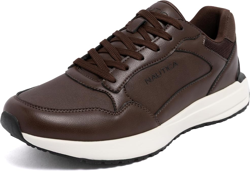 Nautica Men's Lace-Up Sneakers Casual, Stylish, and Comfortable for Walking
