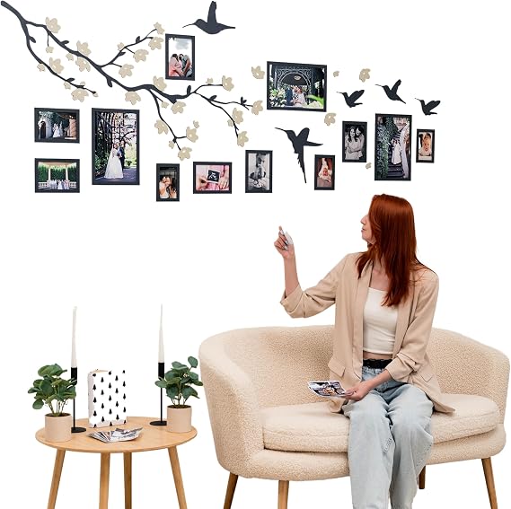 Family Tree Picture Frames Collage Wall Decor (Birds)