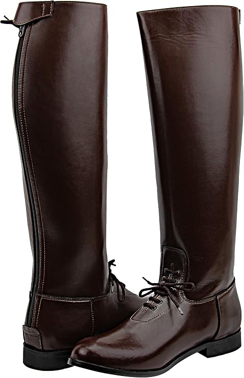 MB-2 Men's Mens Man Motorcycle Police Patrol Leather Tall Knee High Riding Boots - Brown