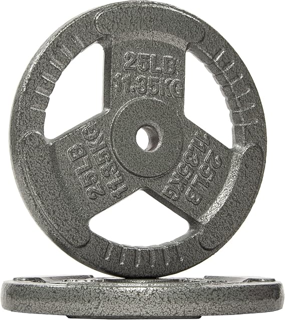 Fitvids Cast Iron Plate Weight Plate for Strength Training and Weightlifting, Olympic or Standard, Multiple Sizes