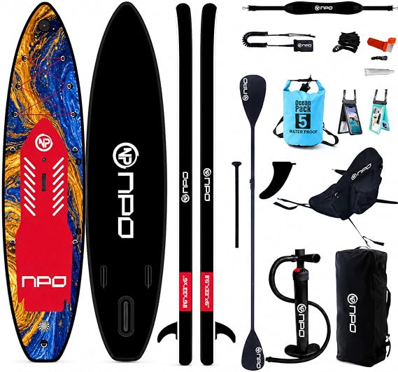 NPO Flow Stone 350x84x15cm Şişme Premium SUP Paddle Board 162kg Kürek Pompa Çanta Koltuklu Full Set