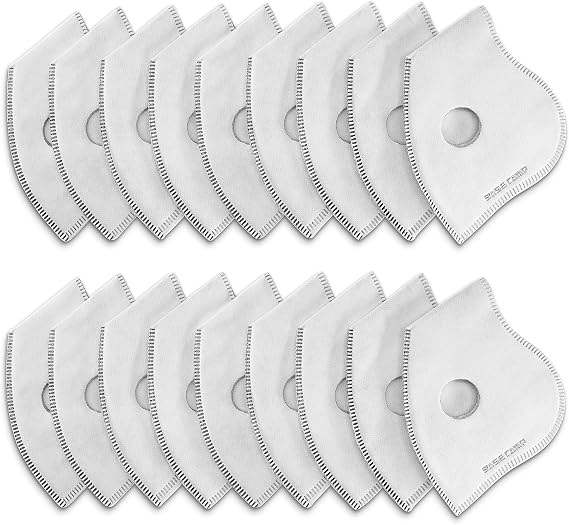 BASE CAMP Activated Carbon Replacement Filters Only for M PRO, M Plus or M Cross Mask,N Plus Mask (18 Pack)