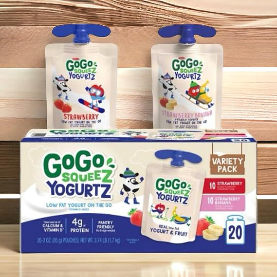 Generic GoGo SqueZ Yogurt, Strawberry and Strawberry banana (20 ct.)