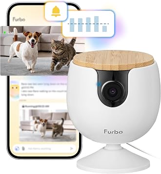 Furbo Mini Pet Camera [Subscription Required] Unlock Camera w/Paid Plan: Home Security with Dog & Cat Safety Alerts, 2-Way Audio, Mountable Smart Cam (Low Risk, 3mo Min. Cancel Anytime)