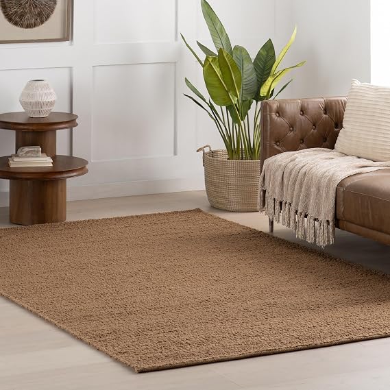 nuLOOM Thellia Rust Solid Flatweave Wool Area Rug, 4' x 6'