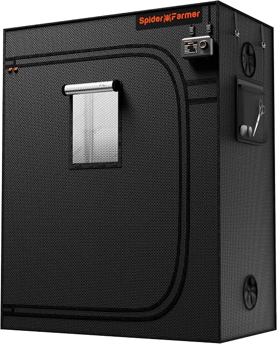 Spider Farmer Pro-Grade Grow Tent 120x60x150CM with Observation Window and Floor Tray 1680D Thicken Mylar Canvas Hydroponic Grow Tent 4x2x5 for Indoor Growing for SF2000/SF1000