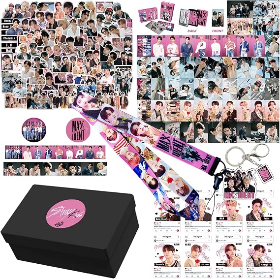 KPOPBP New Album Maxident Gift Box Set Kpop Merchandise Photocards Lanyard Keychain Gifts for SKZ Fans