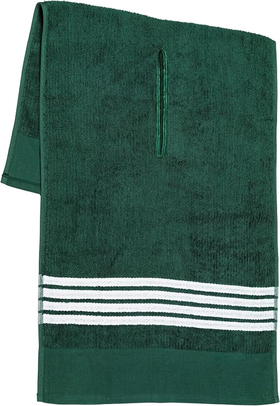 The Tour Towel | Large Golf Caddy Towel Terry Cloth, Absorbent 19" x 44", Center Cut, Perfect Hang Golf Cart Accessory and Golf Bag, Multiple Colors