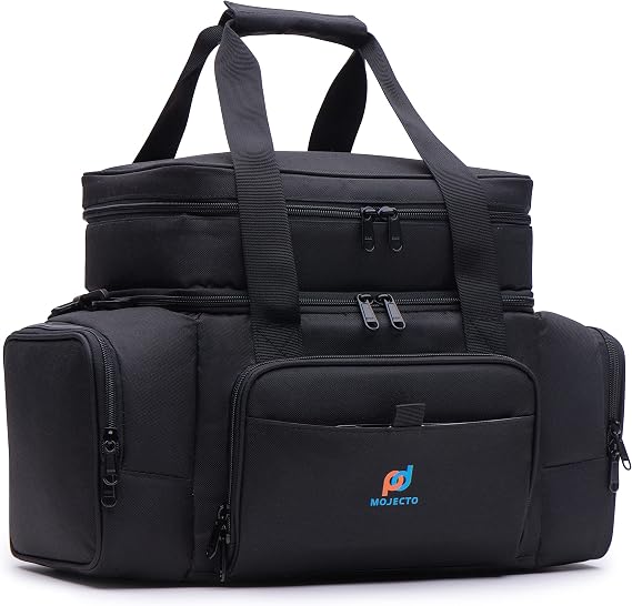 Cooler Lunch Bag. Dual Insulated Compartments, Heavy Duty Fabric, Thick Foam Insulation, Smooth Double Zipper, Padded Straps.