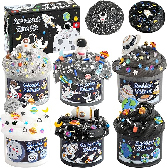 LAWOHO 6 Pack Galaxy Slime Kit for Kids, Boys Cloud Slime Party Favor Toys