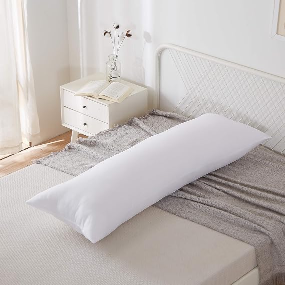 Acanva Fluffy Bed Sleeping Side Sleeper Body Pillow Insert, Full 20 x 54, White