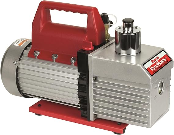 Robinair 15800 VacuMaster Vacuum Pump - 35 Micron Rating | For Air Conditioning and Refrigeration Service; 2-Stage Pump, 8 CFM Free Air Displacement, 1 HP 115V/60HZ Motor