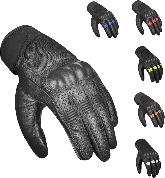 Motorcycle Gloves for Men and Women Hard Knuckle Biker Gloves with Touchscreen Compatibility, Breathable Mesh, Anti-Slip Grip Riding Gloves for Motorcycles, Dirt Bikes