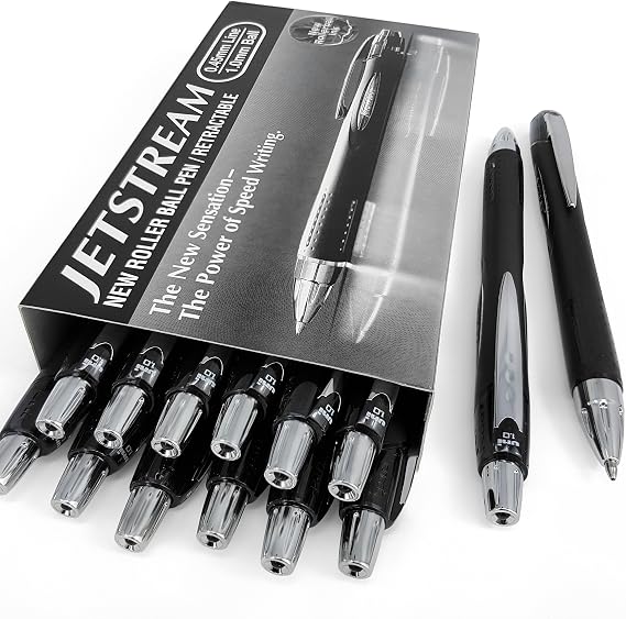 Uni-Ball - Jetstream SXN-210-1.0mm Retractable Rollerball Pen - Black - 12 + 2 Free