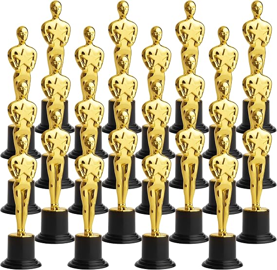 THE TWIDDLERS 24 Plastic Trophy Awards Winner Statue Set, 15.5cm / 6" - Perfect for Drama Competitions, Acting Classes, Dance, Mini Trophies for Recognition & Achievement Ceremony Gifts