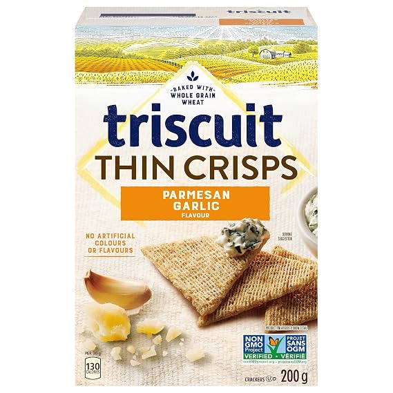 Triscuit Thin Crisps, Parmesan Garlic, 200g/7.1oz (Imported from Canada)