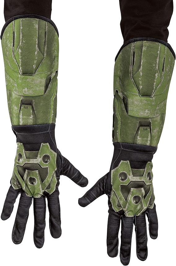 Halo Infinite Master Chief Gauntlets, Kids Costume Accessories, Child Size Video Game Inspired Cloth Gloves with Attached Gauntlet