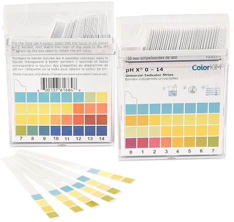 pH Strips, 0-14 Scale, for Testing Water pH, Made of Premium Litmus Paper (100 Strips)