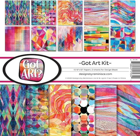 Reminisce Got Art? Scrapbook Collection Kit,White, 12x12 inches